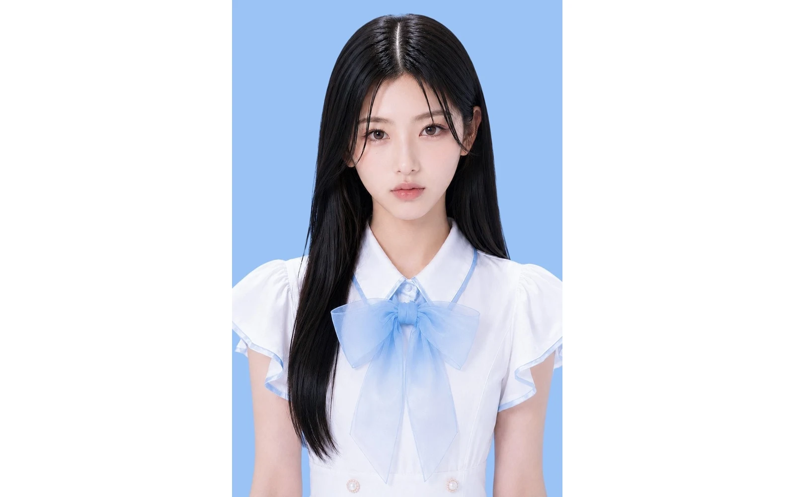 한국 출신 설정의 AI 아이돌 선우 아윤을 소개하는 공식 캐릭터 이미지