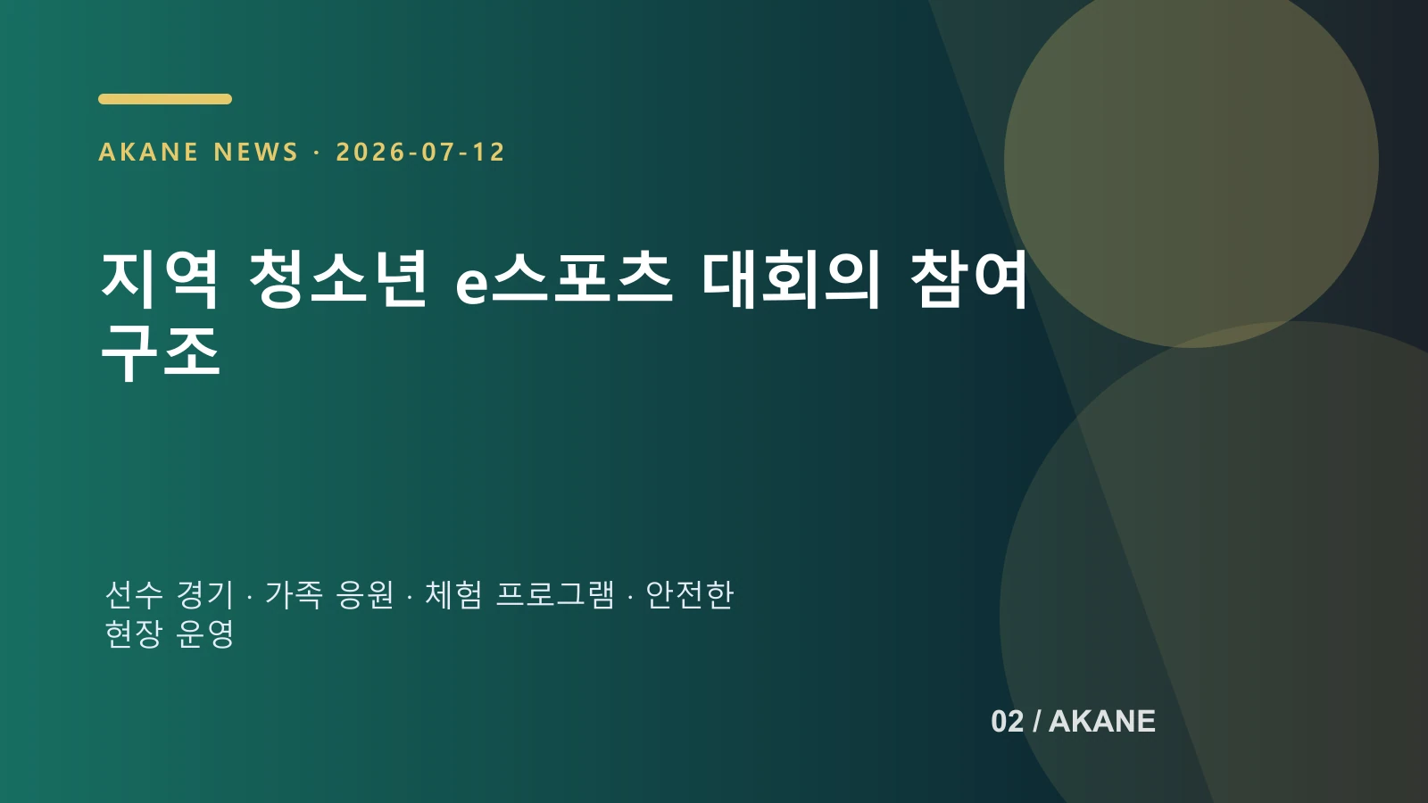 지역 단위 생활 e스포츠의 참여 구조를 설명하는 아카네 편집 그래픽