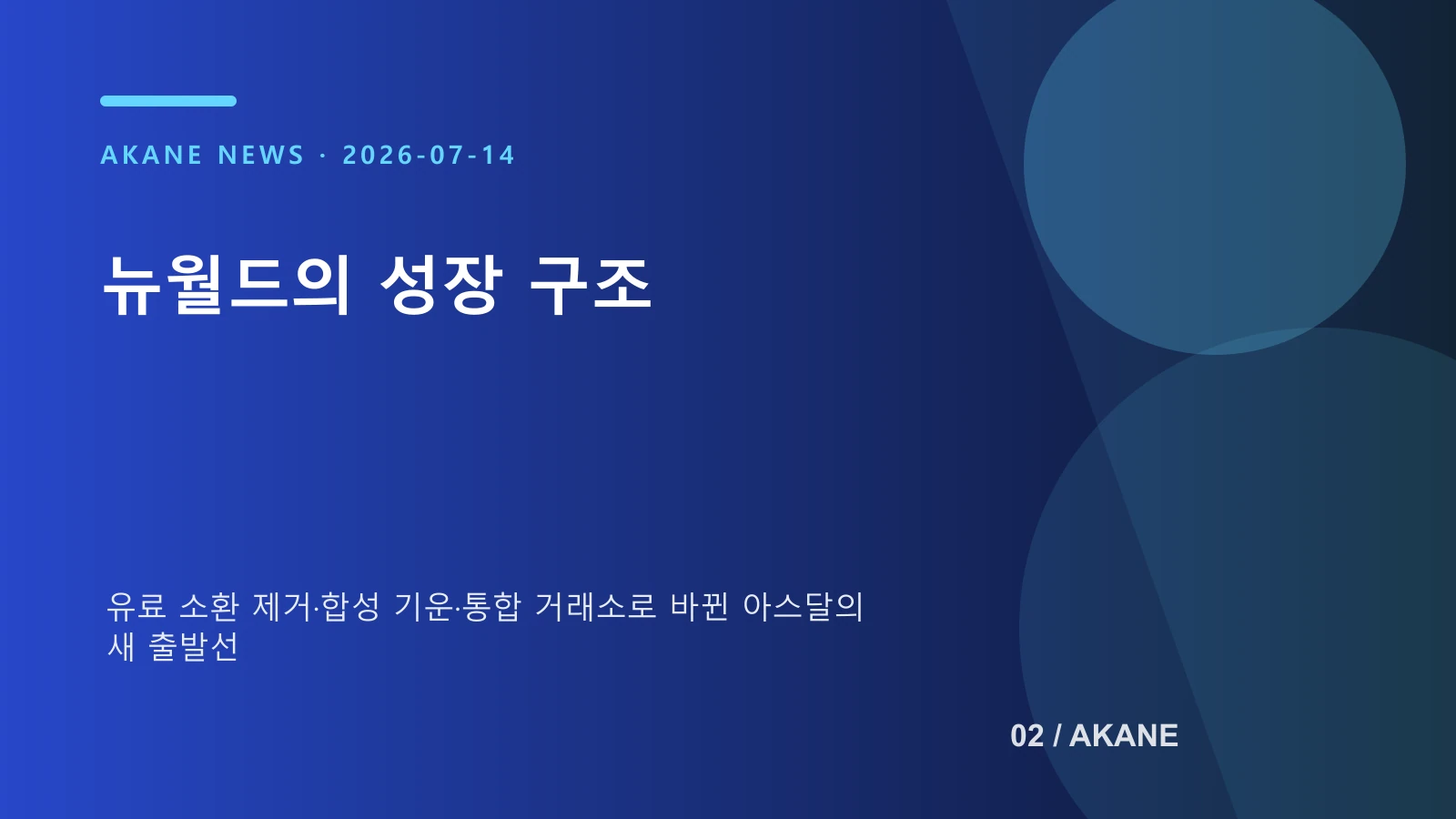뉴월드 서버의 핵심 성장 변화를 정리한 아카네 인포그래픽