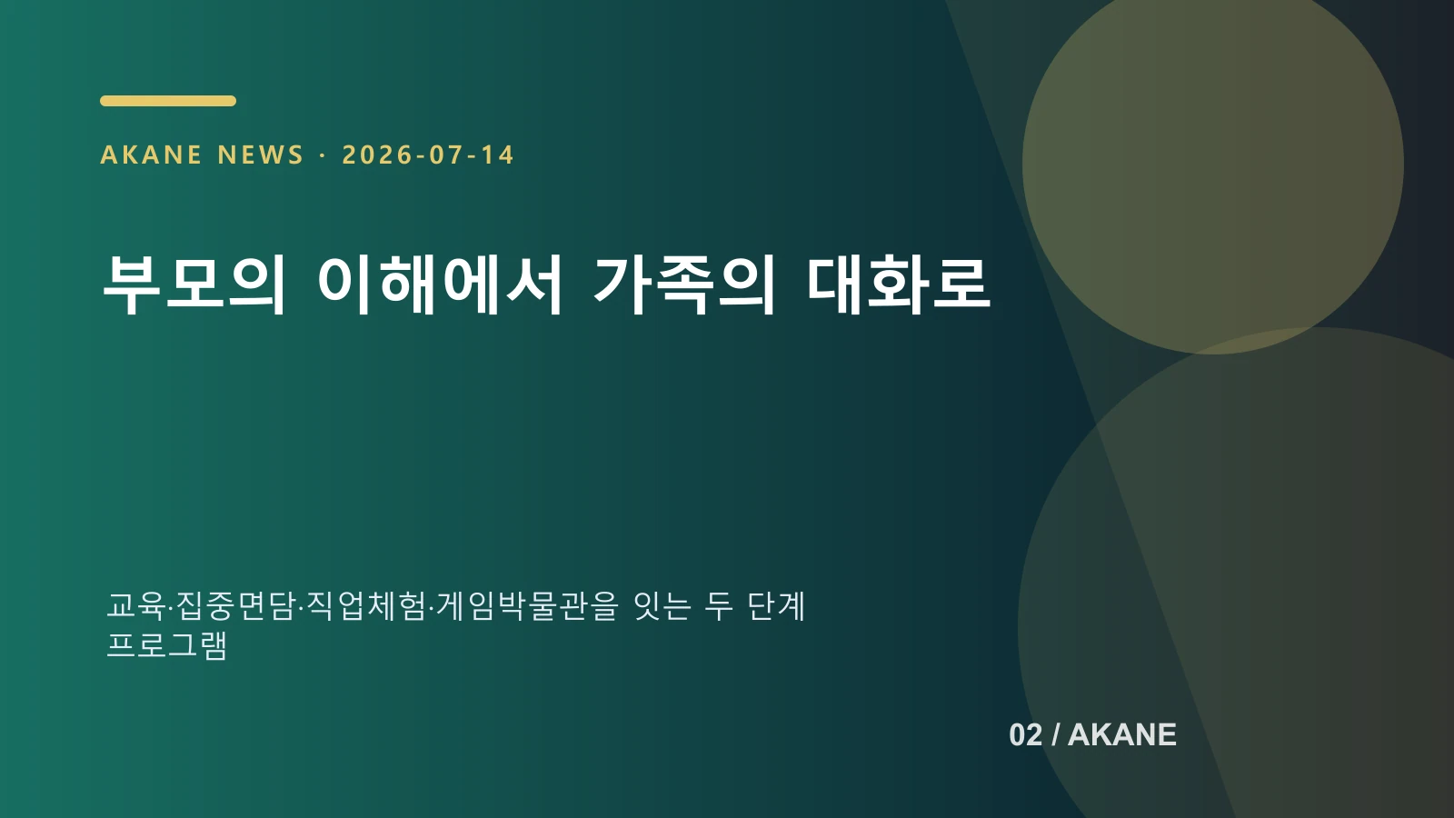 게임소통학교의 두 차례 교육 구성을 정리한 아카네 이미지